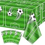 4 Pack Soccer Party Tablecloth, Soccer Theme Birthday Table Cover, 51x87'' Rectangle Tablecloth for Men Boys Birthday Party Soccer Theme Party Decoration