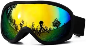 AVV OTG Ski Goggles for Men Women With Anti-Fog Dual Layer lens, UV400 Snow Goggle for Snowboarding Snowmobiling Skating