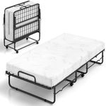 Giantex Folding Bed with 5-Inch Mattress, 75" x 38" Twin Size Foldable Guest Bed w/Sturdy Fold Up Metal Frame, Space Saving Design for Easy Storage, Portable Roll Away Beds with Mattresses for Adults
