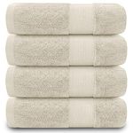 GC GAVENO CAVAILIA Hand Towels For Bathroom - 700 GSM Towels Set of 4 - Egyptian Cotton Towels - Hotel Quality Towels - Machine Washable - Cream - 50X85