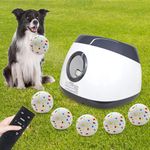 Big Automatic Ball Launcher for Dogs, Automatic Dog Ball Launcher with 3 Distance 26Ft-79Ft, Ball Launcher for Medium&Large Dogs, 6 Etpu Balls Included (Silver Grey)