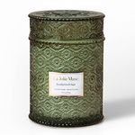 La Jolíe Muse Scented Candles Eucalyptus and Sage, Green Candles, Large Wood Wicked Candles, Decorative Candles in Glass, Natural Soy Wax, 90 Hours Candles Long Burning, 19.4Oz /550g