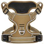 HEELE Dog Harness, Dog Harness for Small Medium Large Dogs No Pull Adjustable Padded Reflective Harness with Handle for Walking Training, Brown, XS