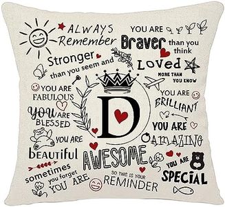 Bacmaxom Funda de cojín con cita inspiradora Always Remember con letras iniciales de la A a la Z, regalo inspirador para mujeres, hombres, niñas, niños, familiares, amigos, colegas, animar,