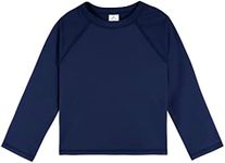 Gerber Unisex Baby Toddler UPF 50+ Long Sleeve Rashguard Swim Shirt, Navy, 18 Months