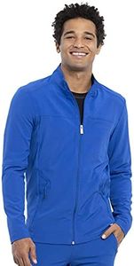 Infinity Cherokee Men's Zip Front Jacket Modern Fit Rib-Knit Panels with 3 Pockets and Knit Sleeve Panel CK332A, M, Royal