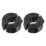 HARFINGTON 2pcs Shaft Collars for 1/4" ROD, 11/16" OD, 5/16" Width, Black Oxide Plating, Double Split Axle Clamp-On Collar Clamping Collar with Set Screw