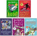 David Walliams 5 Books Collection Set (Gangsta Granny Strikes Again, Bad Dad, Grandpa Great Escape, Midnight Gang, Awful Auntie)
