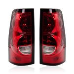 Tail Brake Lights Assembly Rear Lamps Replacement for 2003-2006 Chevy Silverado 1500 2500 3500/2007 Silverado Classic w/Harness & Bulbs OE Style (Red)