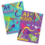 2 Pack of A4 Sketchbook for Kids with 80 White Premium Pages | Best Sketch Pad for Colouring, Painting, Sketching and More