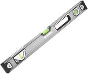 WORKPRO 24 Inch Spirit Level, Bubble Level with Double View Vertical Site, Leveler Tool With 3 Bubble, Aluminum Body, Hand, Shock Absorbing End Caps