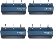 Altrapow 4.5 Quart Hanging Goat Feeder [Material of Metal] with Clips and Nylon Tie Wraps, Fence Feeder [Sturdy and Durable] for Goat, Pig and Dog, Blue, 4 Pack