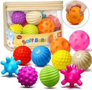 ROHSCE 10 Pack Sensory Balls for Babies Kids, 6 to 12 Months Baby Toy Ball Toddlers and Infant Small Massage Soft Textured Multi Ball Set…