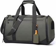 BSAKG Black Stiff TPE Duffel Bag: 50L, Detachable Strap Fitness Business Travel) (Green)