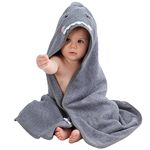 Hilmocho Baby Hooded Bath Towel Organic Bamboo Swimming Shower Beach Towel Wearable Blanket Bathrobe for Boys Girls, 100x75CM