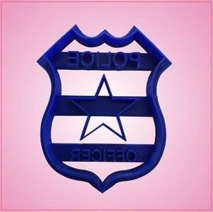 Embossed Police Badge Cookie Cutter 3-1/2 Inches