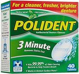 Polident 3 Minute Denture Cleanser Tablets, 40 ea (Pack of 2)