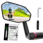 RBRL Bike Mirror, Impact-resistant Extra-large Bicycle Mirror, 360° Adjustable Break-proof Bicycle Rear View Mirror, Suitable for Electric Bicycle Scooter (Left)