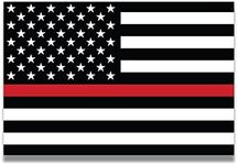 Magnet Me Up Thin Red Line American Flag Magnet Decal, 4x6 Inch, Black, Red and White, Heavy Duty for Car, Truck or SUV, in Support of Our Firefighters and Local Fire Departments, Crafted in USA