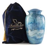 Cremation Urn for Human Ashes Adult Male Female - Decorative Urns for Men Women - Large Burial Urn for Adults Remains up to 250lbs - Includes Velvet Bag and 25 Pack Memory Cards