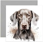 Old English Co. Watercolour Dog Card - Weimaraner Dog Card for Pet Owner Birthday - Just Because Card for Him or Her - Thinking of You Fur Baby Card for Men and Women | Blank Inside