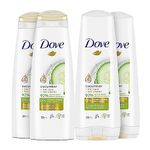 Dove Cucumber + Moisture Shampoo & Conditioner for dry hair 355 ml (Pack of 4: 2 Shampoos + 2 Conditioners)