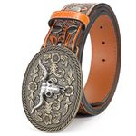 Beltroad Western Leather Buckle Belt for Men Women Cowboy Cowgirl Leather Mens Belts for Jeans Men's Christmas Belts Gifts