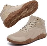 Wrestling Shoes Boxing Shoes for Men Wide Toe Box Zero Drop High Top Beige