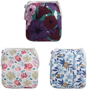 ALVABABY 3pcs Large Swim Diapers Baby & Toddler Snap Super Soft Reusable Adjustable Swim Diapers for Swim Classes 3ZSWY03T