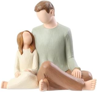 Hensonever Father and Daughter Figurines, Dad Daughter Statues, Sculpted Hand-Painted Figures Gifts for Father’s Day Anniversary Birthday