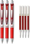 Pentel EnerGel Deluxe RTX Liquid Gel Ink Pen Set Kit, with 4 Refills (Red - 0.7mm) by Pentel