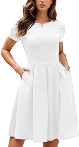Oxiuly Summer Dress Vintage A Line White M