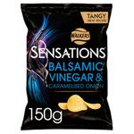 Sensations Balsamic Vinegar and Caramelised Onion Thick Cut Vegetarian Potato Crisps, Sharing Bag, 150 g