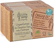 Little Soap Organic Unperfumed Soap Duo Pack - Vegan, Cruelty Free, No SLS or Parabens, Perfect for Sensitive Skin, Gifts for Women & Men, 110g x 2