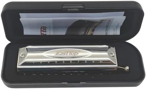 Harmonica chromatique à 10 trous, 40 tons, clé de do, instruments de musique pour adultes, joueurs professionnels, étudiants et débutants (argent)