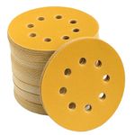 Aiyard 5-Inch 8-Hole Hook and Loop Sanding Discs 600-Grit Random Orbit Sandpaper, 100-Pack