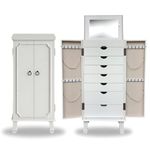 Hives and Honey Cabby Fully Locking Jewelry Armoire, White