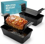 Spmarkt 2-Pack Premium 5-Layer PTFE Non-Stick Meat Loaf Pan Set with Drip Trays | Easy Release | Oven-Safe 2-Piece Loaf Pans for Healthy Cooking, Easy to Clean