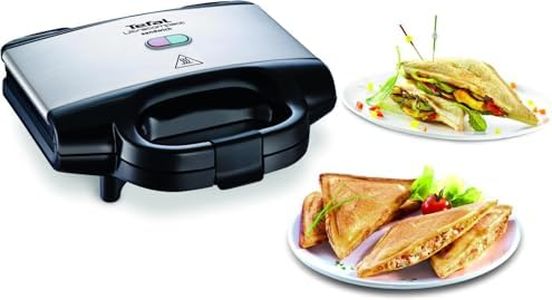 Tefal Ultracompact Sandwichmaker SM1552 | für dreieckige Sandwichtoasts | antihaftbeschichtete Platten | leichte Reinigung | kein Anbrennen | 700W | Sandwich-Grill | 26.5 x 12 x 26 cm