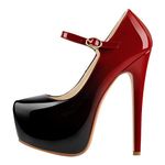 MissHeel Women's Stiletto High Heeled Court Shoes Buckle Strappy Fashion Mary Jane Platform Pumps Two-Toned Size 8