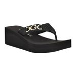 GUESS Women's Edany Wedge Sandal, Black 001, 5.5 UK