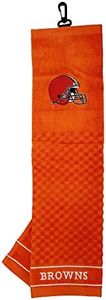 Team Golf Cleveland Browns Embroidered Cotton Golf Towel, Checkered Design, Swivel Clip