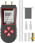 Manometer, Professional Air Pressure Meter, Dual-Port HVAC Digital Manometer Gas Pressure Tester,11 Selectable Units Differential Pressure Gauge, (Included Battery)