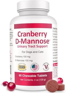 Cranberry D-Mannose Urinary Tract Support - Bladder Health Supplement for Dogs and Cats - 60 Tablets