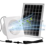 Solar Powered Exhaust Fan,IUZEAI 15W Solar Panel with Bracket 6" Solar Fan with Longer 16.4ft Wire Strong Airflow with Assembly Accessories Solar Powered Fan for Outside,Warehouse, Shed