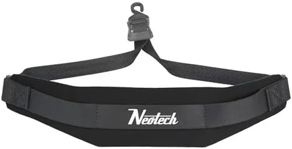 Neotech Saxophone Strap - Regular - Open Hook Neck Strap for Saxophone, Clarinets, English Horns & More - Comfortable Neoprene Instrument Neck Strap - Black