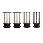 Drenky 4 Pcs Adjustable Legs 80mm Height Cabinet Legs Table Legs Furniture Legs, Brushed Stainless Steel Adjustable Height 0-15mm Come with Stainless Steel Screws