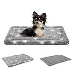 EMPSIGN Dog Bed Mat, Crate Bed Reversible (Cool & Warm), Machine Washable Dog Crate Pad, Dog Crate Mat for Small to XXX-Large Dogs, Grey Star Pattern