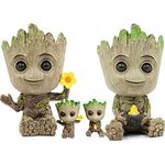 Groot Planter,Flowerpot Treeman, Groot Succulent Planter, Cute Plants Flower Pot with Hole Pen Hold – Parents und Baby Groot Model Toy is Best Birthday Gift for Kids (Parents und Baby Groot Model)