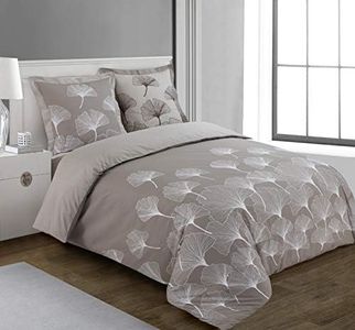 VISION - Completo biancheria da letto reversibile Ginko, completo copripiumino 240 x 220 cm con 2 federe per cuscino standard per letto matrimoniale, 100% cotone